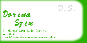 dorina szim business card